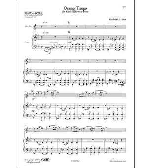 Orange Tango - A. LOPEZ - Saxophone Alto & Piano - FLEX Editions - 1